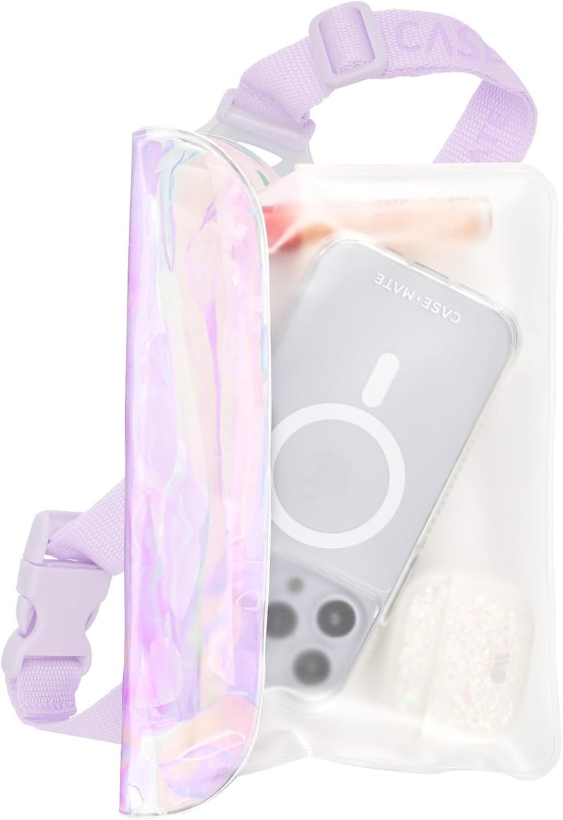 Casemate Soap Bubble IP68 Waterproof Phone Pouch/Case with Triple Seal Protection, Adjustable Strap - Waterproof Fanny Pack for iPhone 17 Pro Max/iPhone 16 Pro Max/15/14/S25/S24/Pixel 10 - Iridescent - Image 1